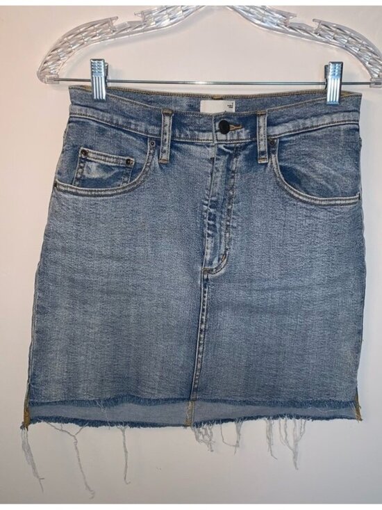 Aritzia Dresses & Skirts - Aritzia Wilfred Free Tanit Blue Denim Mini Skirt 6
